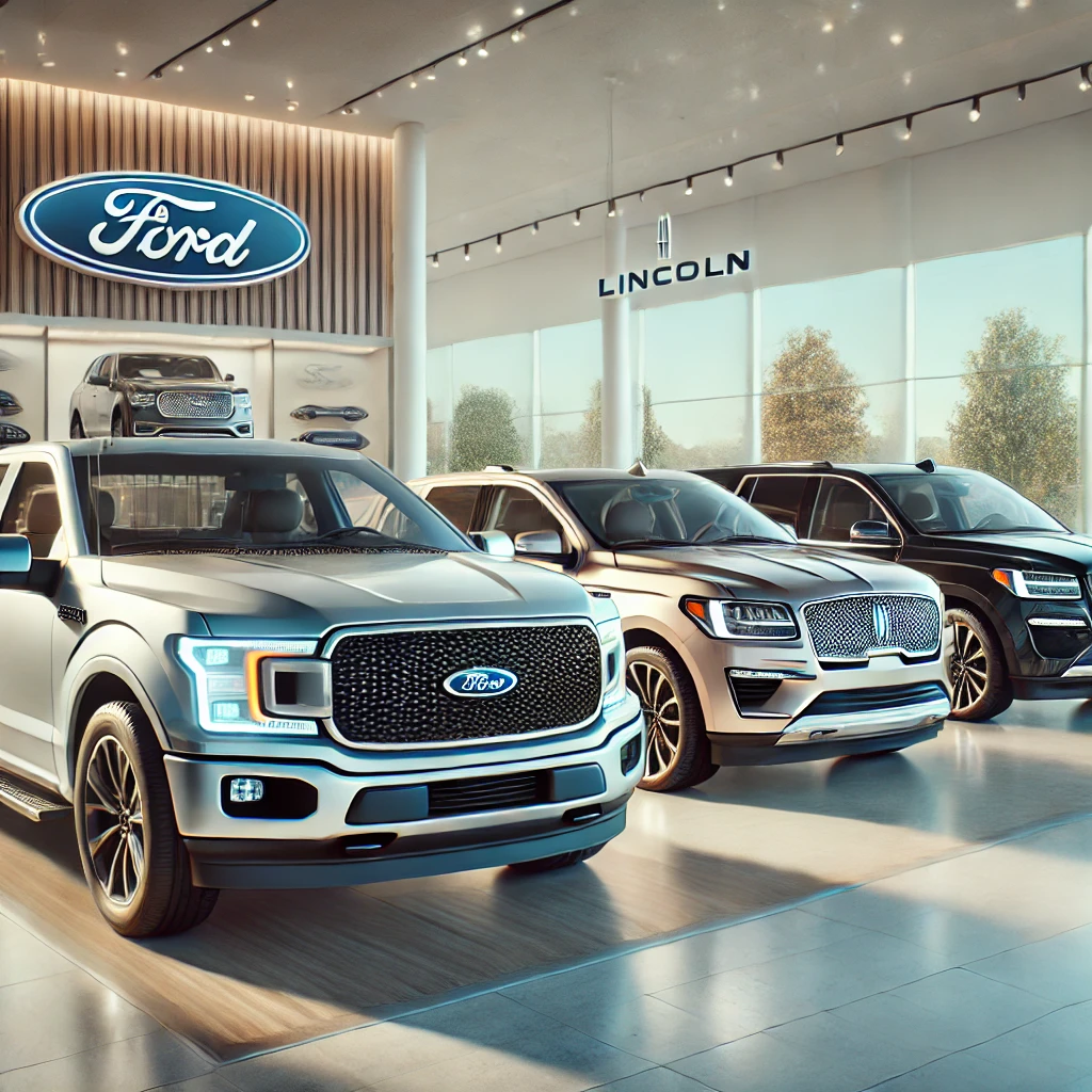 Showroom featuring Ford and Lincoln vehicles